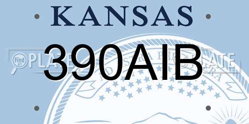 390AIB Kansas License Plate