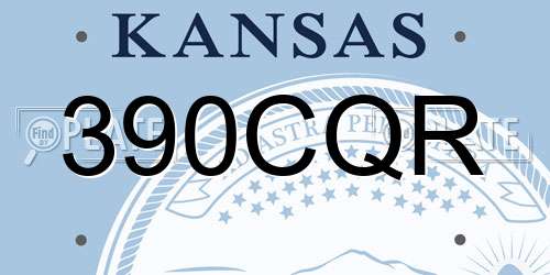 390CQR Kansas License Plate