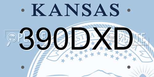 390DXD Kansas License Plate