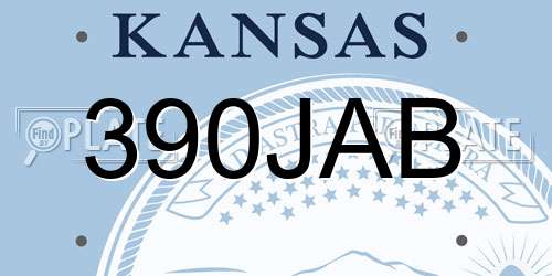 390JAB Kansas License Plate