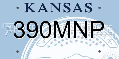 390MNP Kansas License Plate