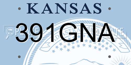 391GNA Kansas License Plate