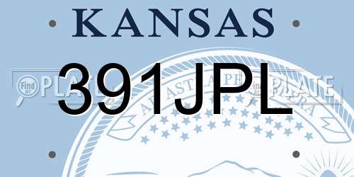 391JPL Kansas License Plate