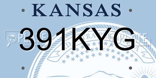 391KYG Kansas License Plate