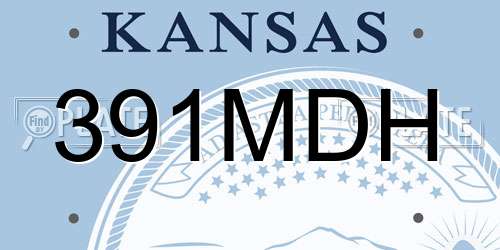391MDH Kansas License Plate