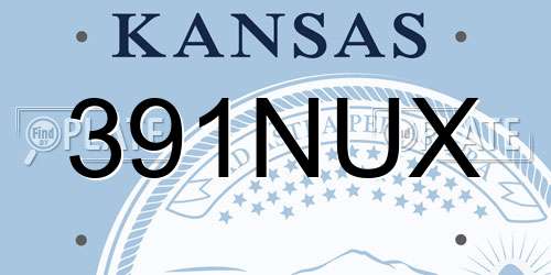 391NUX Kansas License Plate
