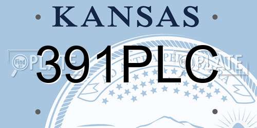 391PLC Kansas License Plate