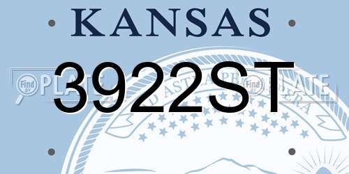 3922ST Kansas License Plate