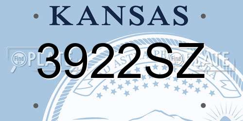 3922SZ Kansas License Plate