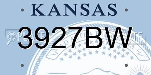 3927BW Kansas License Plate