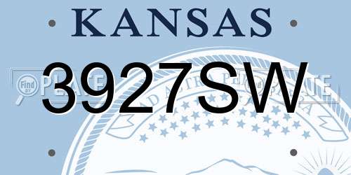 3927SW Kansas License Plate
