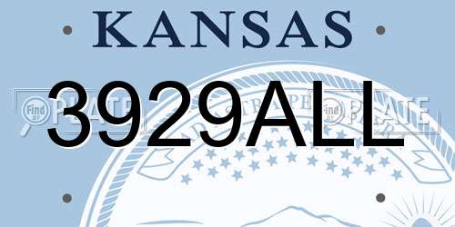 3929ALL Kansas License Plate