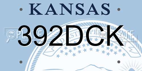 392DCK Kansas License Plate