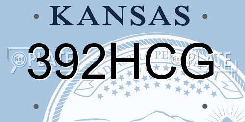 392HCG Kansas License Plate
