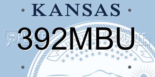 392MBU Kansas License Plate