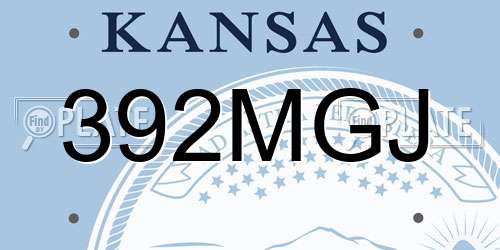 392MGJ Kansas License Plate