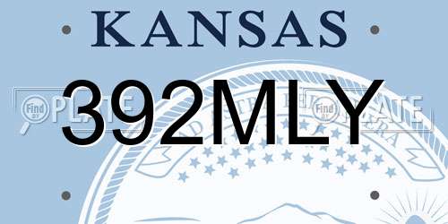 392MLY Kansas License Plate