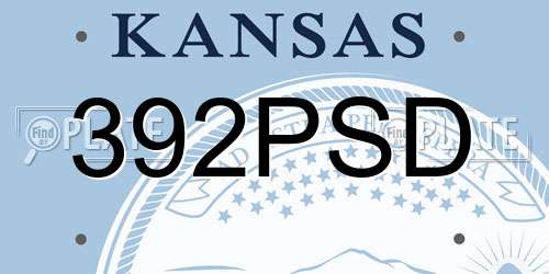 392PSD Kansas License Plate