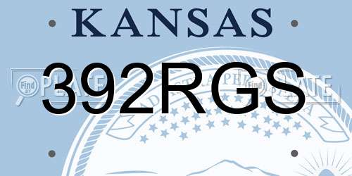 392RGS Kansas License Plate