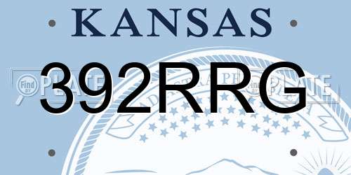 392RRG Kansas License Plate