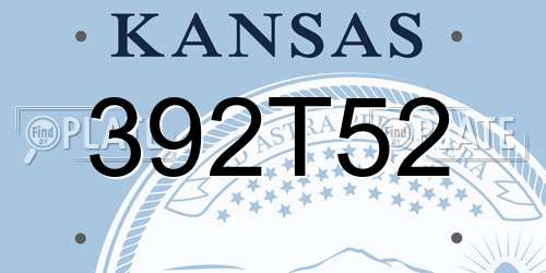 392T52 Kansas License Plate