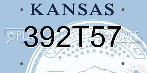 392T57 Kansas License Plate