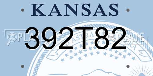 392T82 Kansas License Plate