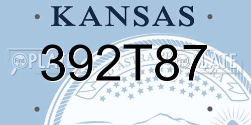 392T87 Kansas License Plate