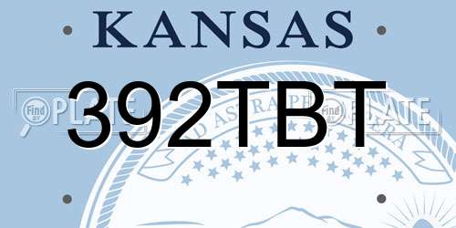 392TBT Kansas License Plate