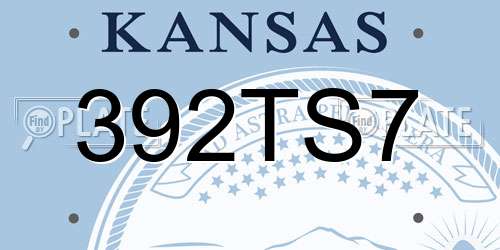 392TS7 Kansas License Plate