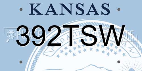 392TSW Kansas License Plate