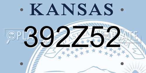 392Z52 Kansas License Plate
