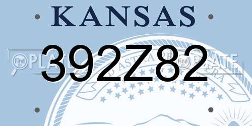 392Z82 Kansas License Plate