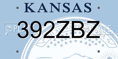 392ZBZ Kansas License Plate