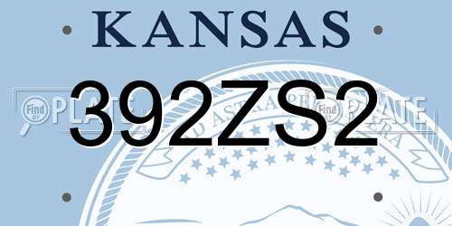 392ZS2 Kansas License Plate