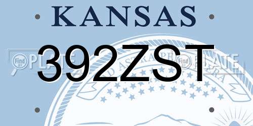 392ZST Kansas License Plate