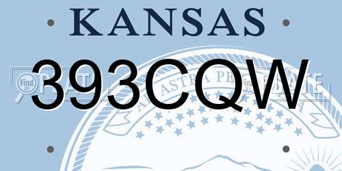 393CQW Kansas License Plate