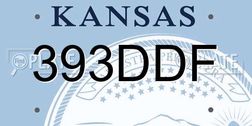 393DDF Kansas License Plate
