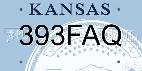 393FAQ Kansas License Plate