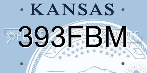 393FBM Kansas License Plate