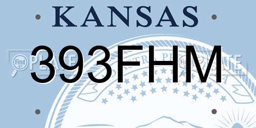 393FHM Kansas License Plate