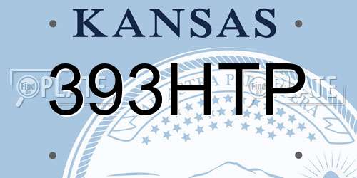 393HTP Kansas License Plate