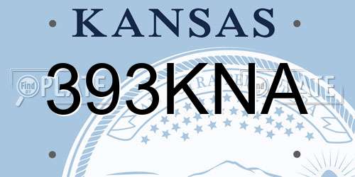 393KNA Kansas License Plate