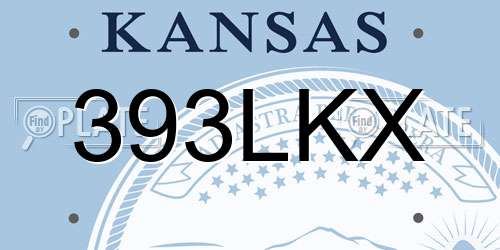 393LKX Kansas License Plate