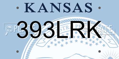 393LRK Kansas License Plate