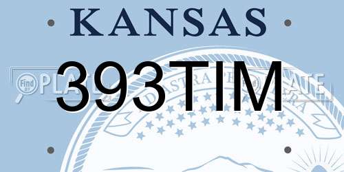 393TIM Kansas License Plate