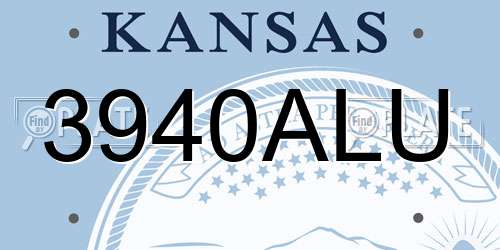 3940ALU Kansas License Plate