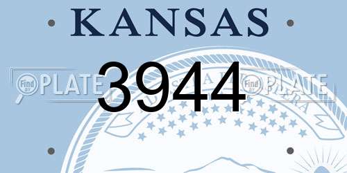 3944 Kansas License Plate