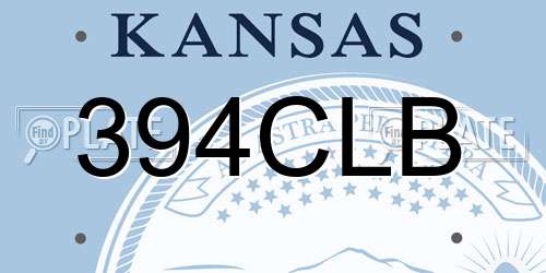 394CLB Kansas License Plate