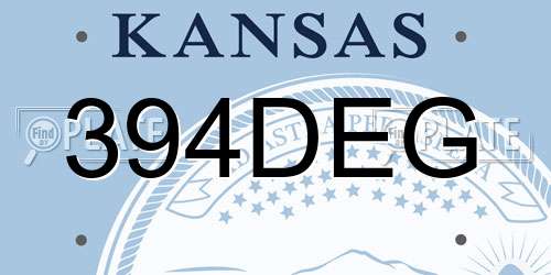 394DEG Kansas License Plate